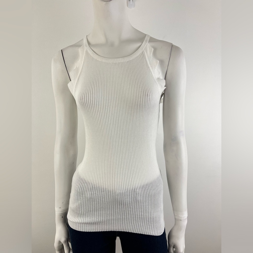 * NEW * IVORY THE LABEL White ribbed knit tank top * Size XL * - Picture 8 of 12